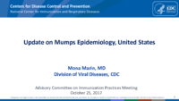 Update on Mumps Epidemiology United States