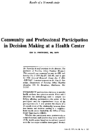Community And Professional Participation In Decision Making At A Health Center