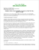 Inhalation anthrax case investigation Pennsylvania New York City  Update 2242006