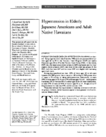Hypertension in elderly Japanese Americans and adult native Hawaiians
