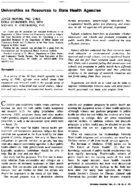 Universities As Resources To State Health Agencies