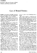 Care of mental patients