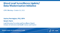 Blood Lead Surveillance UpdateData Modernization Initiative Update LEPAC Meeting October 16 2023