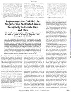 Requirement for DARPP32 in ProgesteroneFacilitated Sexual Receptivity in Female Rats and Mice