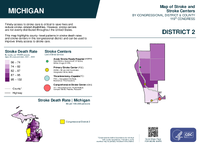 MI Congressional District 02 Stroke and Stroke Centers Map 119th Congress