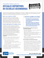 Hoja informativa para los oficiales deportivos de escuelas secundarias