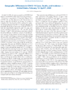 Geographic Differences in COVID19 Cases Deaths and Incidence  United States February 12April 7 2020