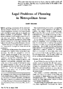 Legal problems of planning in metropolitan areas