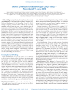 Cholera Outbreak in Dadaab Refugee Camp Kenya  November 2015June 2016