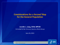 Considerations for a second Tdap for the general population