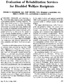 Evaluation of rehabilitation services for disabled welfare recipients