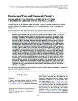 Dustiness of Fine and Nanoscale Powders