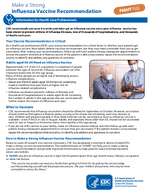 Make a Strong Flu Vaccine Recommendation Information for Health Care Professionals 2021 older adults