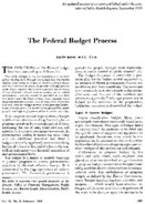 The Federal Budget Process
