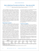 Maletomale Sexual Transmission of Zika Virus  Texas January 2016