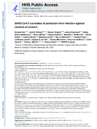 SARSCoV2 correlates of protection from infection against variants of concern