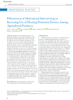 Effectiveness of Motivational Interviewing in Increasing Use of Hearing Protection Devices Among Agricultural Producers