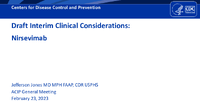 Draft interim clinical considerations  Nirsevimab