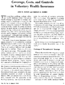 Coverage costs and controls in voluntary health insurance