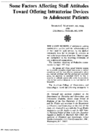 Some factors affecting staff attitudes toward offering intrauterine devices to adolescent patients