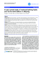 A casecontrol study of maternal bathing habits and risk for birth defects in offspring