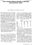 Factors affecting maternal mortality and morbidity among American Indians