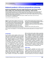 National pandemic influenza preparedness planning