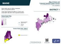 ME Congressional District 01 Stroke and Federally Qualified Health Centers Map 119th Congress