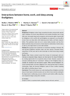 Interactions Between Home Work and Sleep Among Firefighters