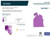 NV Congressional District 01 Stroke and Federally Qualified Health Centers Map 118th Congress