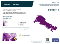 PA Congressional District 04 Stroke and Federally Qualified Health Centers Map 118th Congress