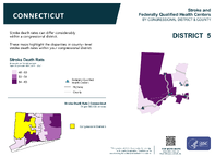 CT Congressional District 05 Stroke and Federally Qualified Health Centers Map 118th Congress