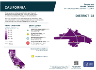 CA Congressional District 33 Stroke and Stroke Centers Map 118th Congress