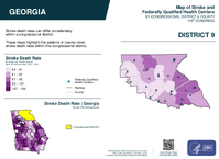 GA Congressional District 09 Stroke and Federally Qualified Health Centers Map 119th Congress