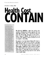 Health cost containment what it will mean for workers and local economies