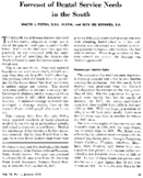 Forecast of dental service needs in the South