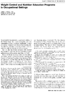 Weight control and nutrition education programs in occupational settings
