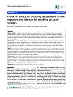 Physician advice on avoiding secondhand smoke exposure and referrals for smoking cessation services