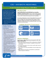 CDCAntibiotic Resistance FY2017 Presidents Budget Request  200 Million
