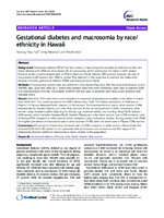 Gestational diabetes and macrosomia by raceethnicity in Hawaii