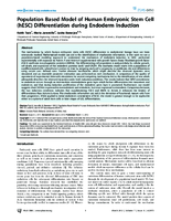 Population Based Model of Human Embryonic Stem Cell hESC Differentiation during Endoderm Induction