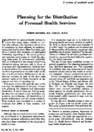 Planning for the distribution of personal health services