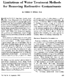 Limitations of water treatment methods for removing radioactive contaminants