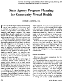 State agency program planning for community mental health