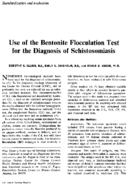 Use of the bentonite flocculation test for the diagnosis of schistosomiasis