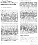 A special purpose health education program Breast selfexamination