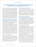 Use of Japanese encephalitis vaccine in children  recommendations of the Advisory Committee on Immunization Practices 2013