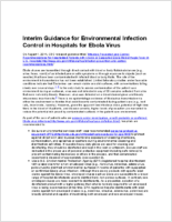 Interim Guidance for Environmental Infection Control in Hospitals for Ebola Virus