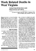 Work Related Deaths in West Virginia Targeting Research and Prevention Efforts