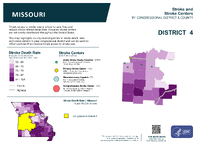 MO Congressional District 04 Stroke and Stroke Centers Map 118th Congress